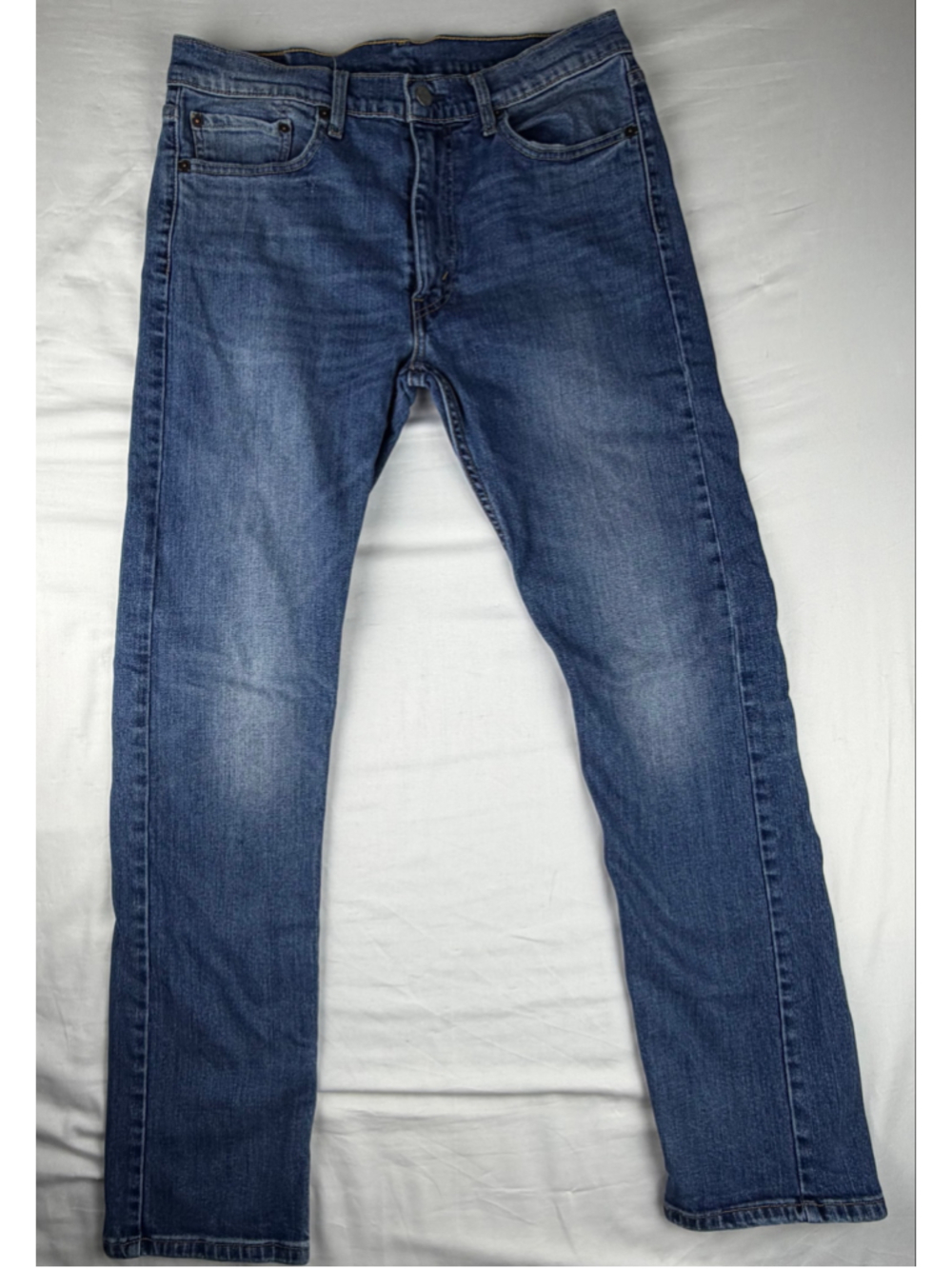Levi’s 513 Slim Straight Jeans Men’s W34 L32 Blue Faded Denim Red Tab Waterless